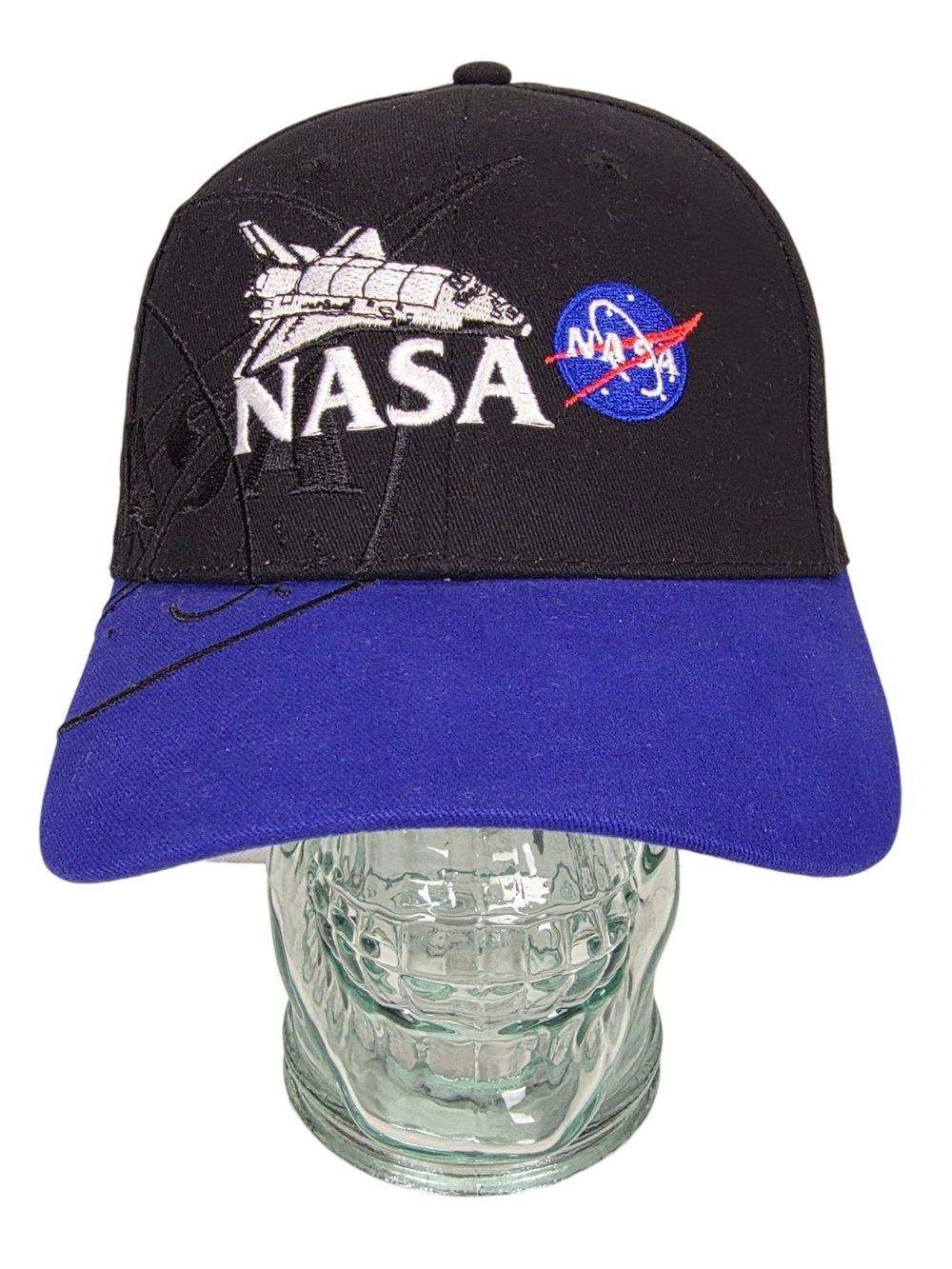NASA Headquarters Space Shuttle Hat Black Blue Embroidered Adjustable Cap